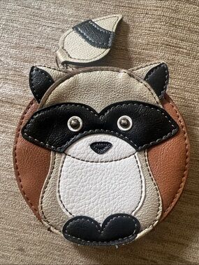 Relic Kids Raccoon Coin Purse in Brown, Black & White